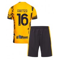 Camisa de Futebol Inter Milan Davide Frattesi #16 Equipamento Alternativo Infantil 2024-25 Manga Curta (+ Calças curtas)